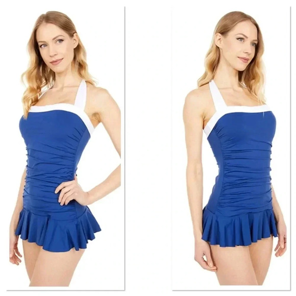 NWT Ralph Lauren Bel Aire Skirted Bandeau OnePiece - Picture 2 of 11